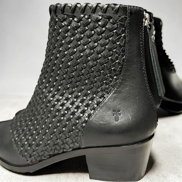 🌻 Frye Ellen Woven Black Leather Bootie | Women\'s Size 10 main image 11